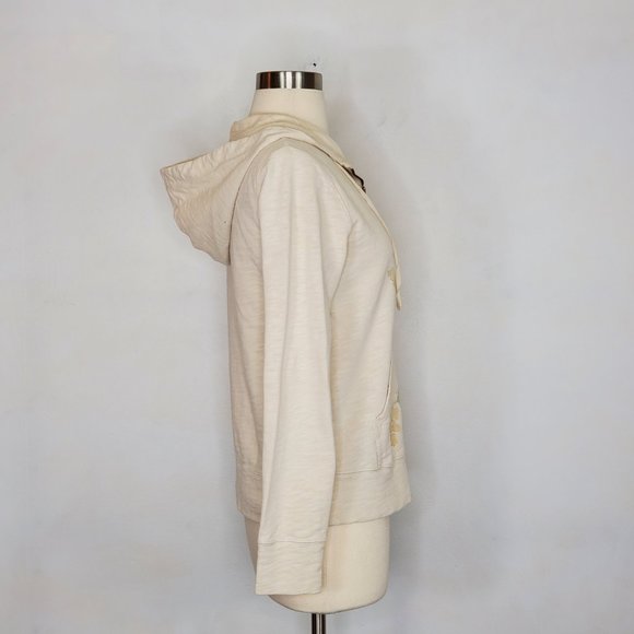EDDIE BAUER Cream Asian Boho Print Hoodie Jacket S EUC - Picture 2 of 8